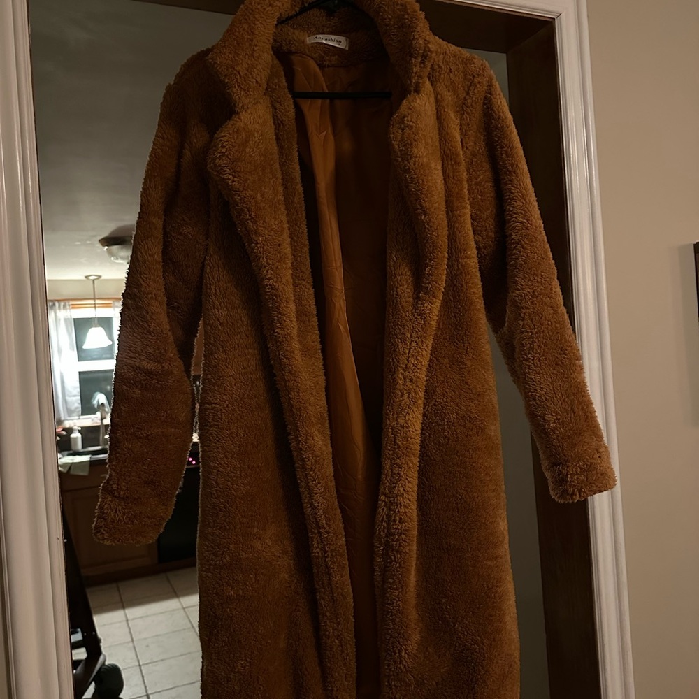 Women's Cozy Brown Teddy Coat